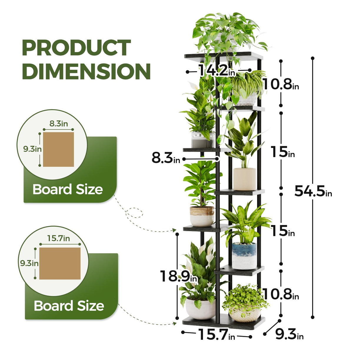 Bamworld corner 7-tier rack showcases multiple plants with easy access.