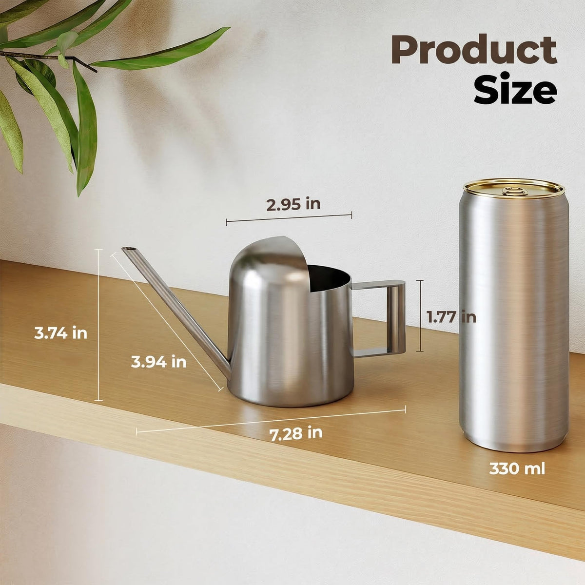 Bamworld desk-friendly watering can complements decor while watering desk plants