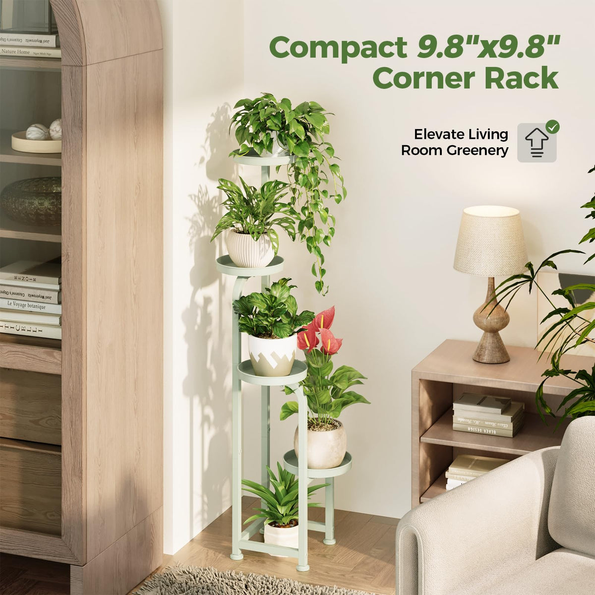 Bamworld drainage trays prevent water pooling on the plant stand.