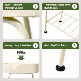 Bamworld durable metal frame supports heavy pots securely.