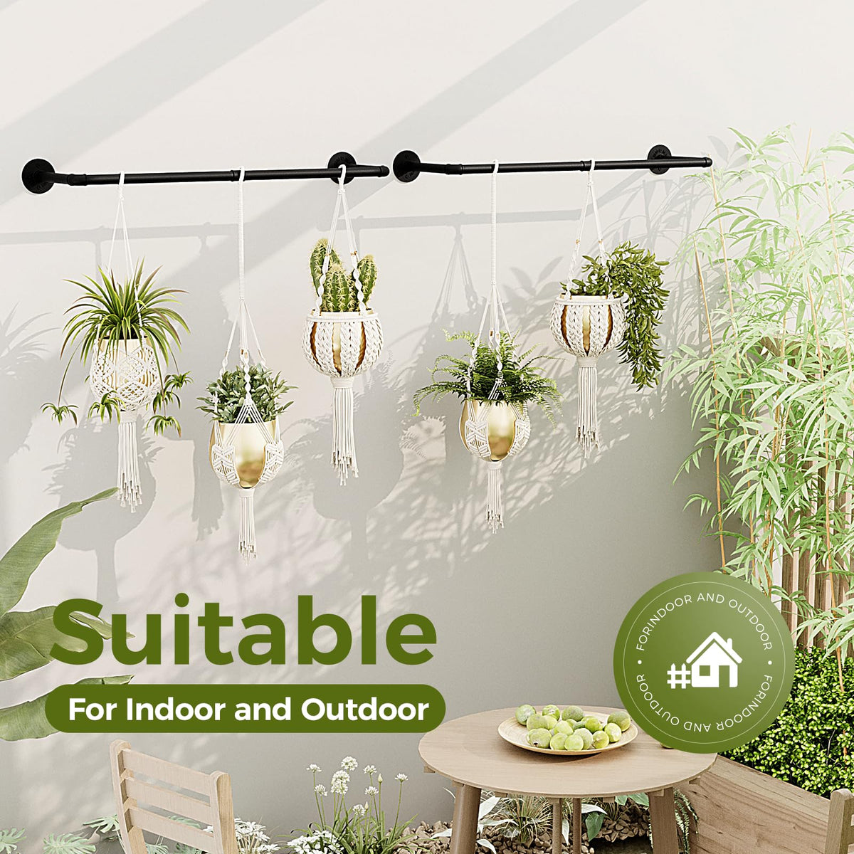 Bamworld durable metal rod with threaded joints for strong, lasting support.