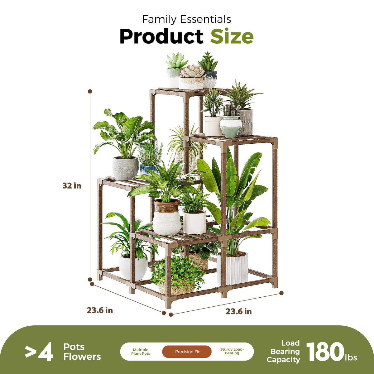 Bamworld durable screw-free plant stand with triangular stability