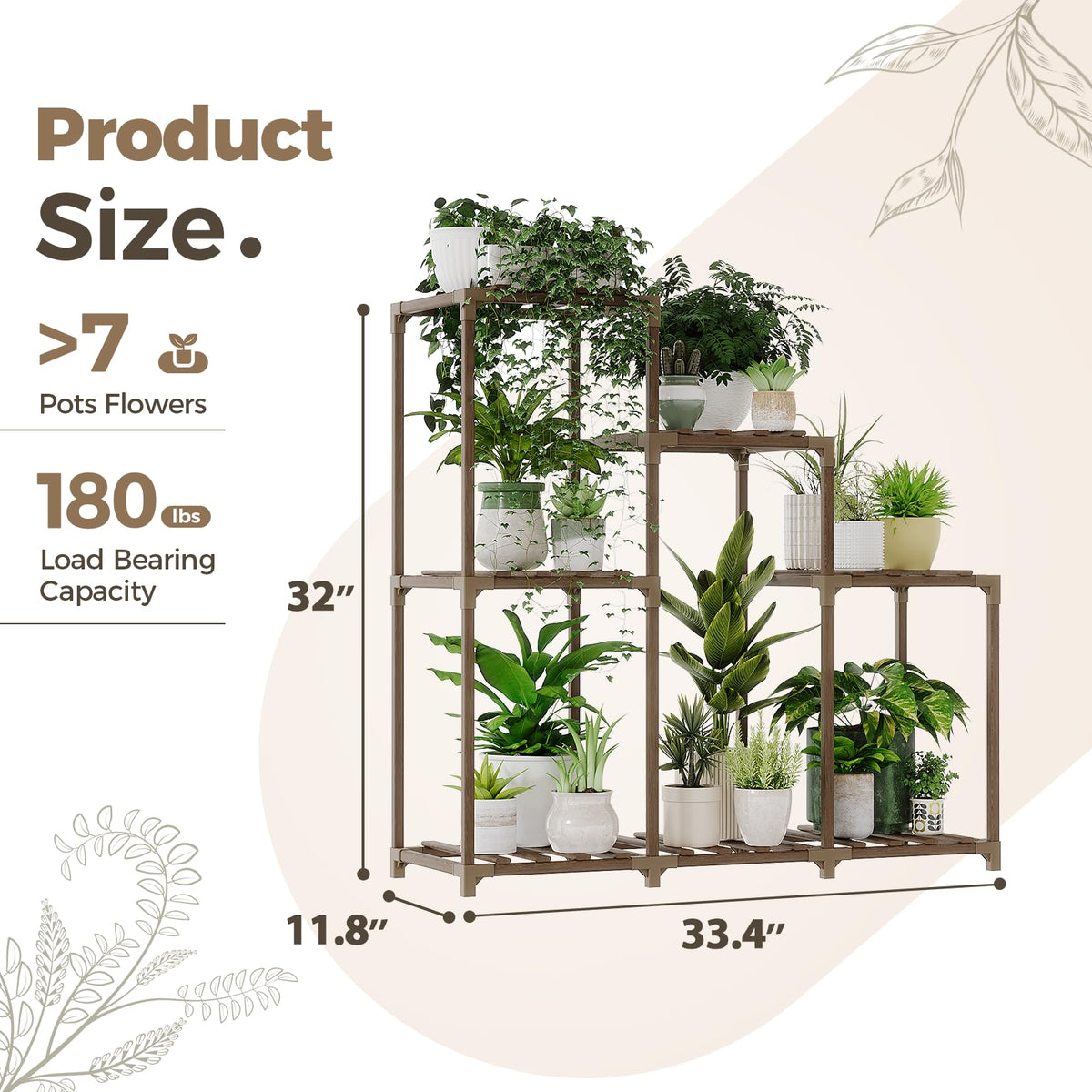 Bamworld versatile plant rack supports a tidy, showpiece greenery arrangement.