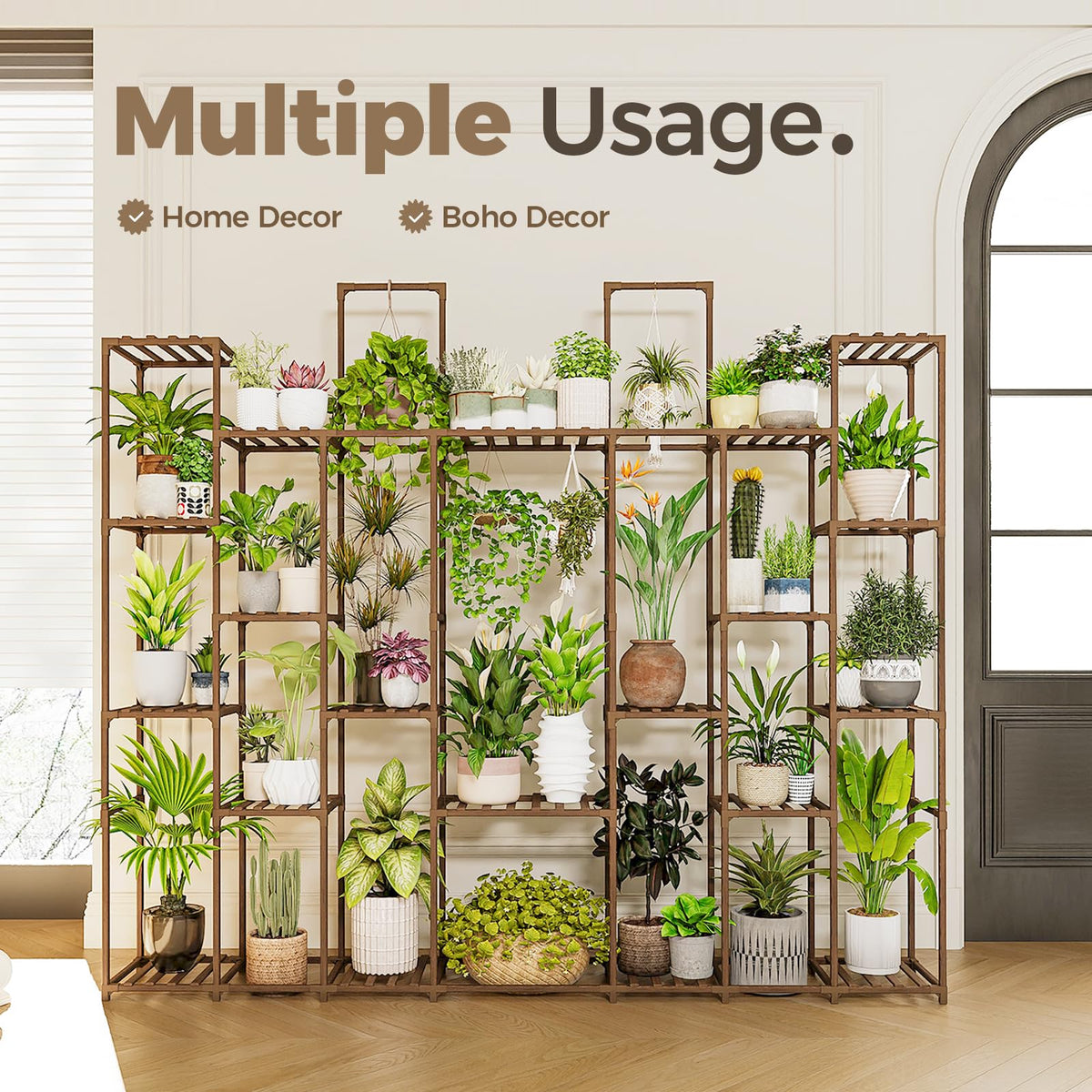 Bamworld hanging flower stand adds dynamic dimension to spaces.