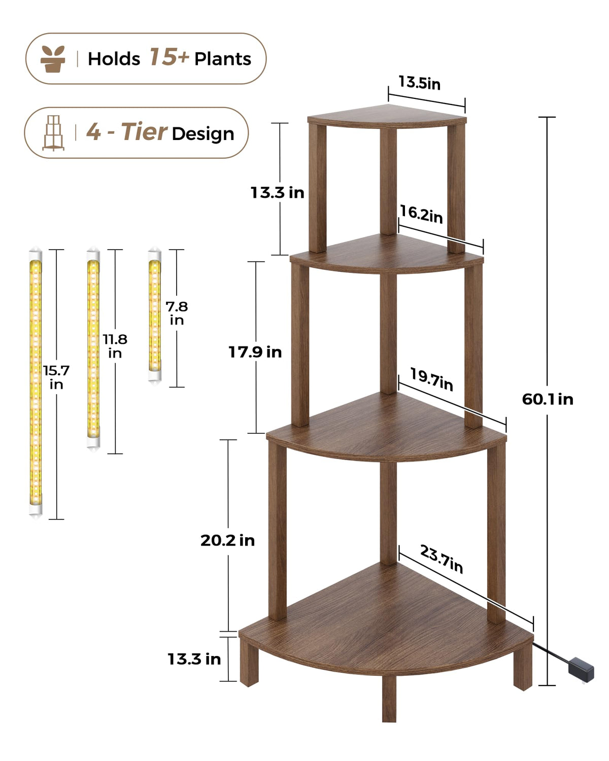 Bamworld indoor-outdoor plant rack fits compact spaces with style.