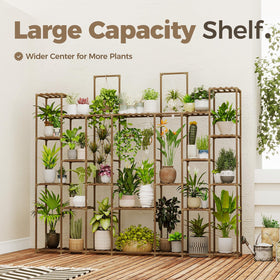 Bamworld indoor-outdoor plant rack suitable for living rooms and balconies.