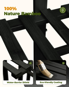 Bamworld bamboo stand suited for balcony or patio display.