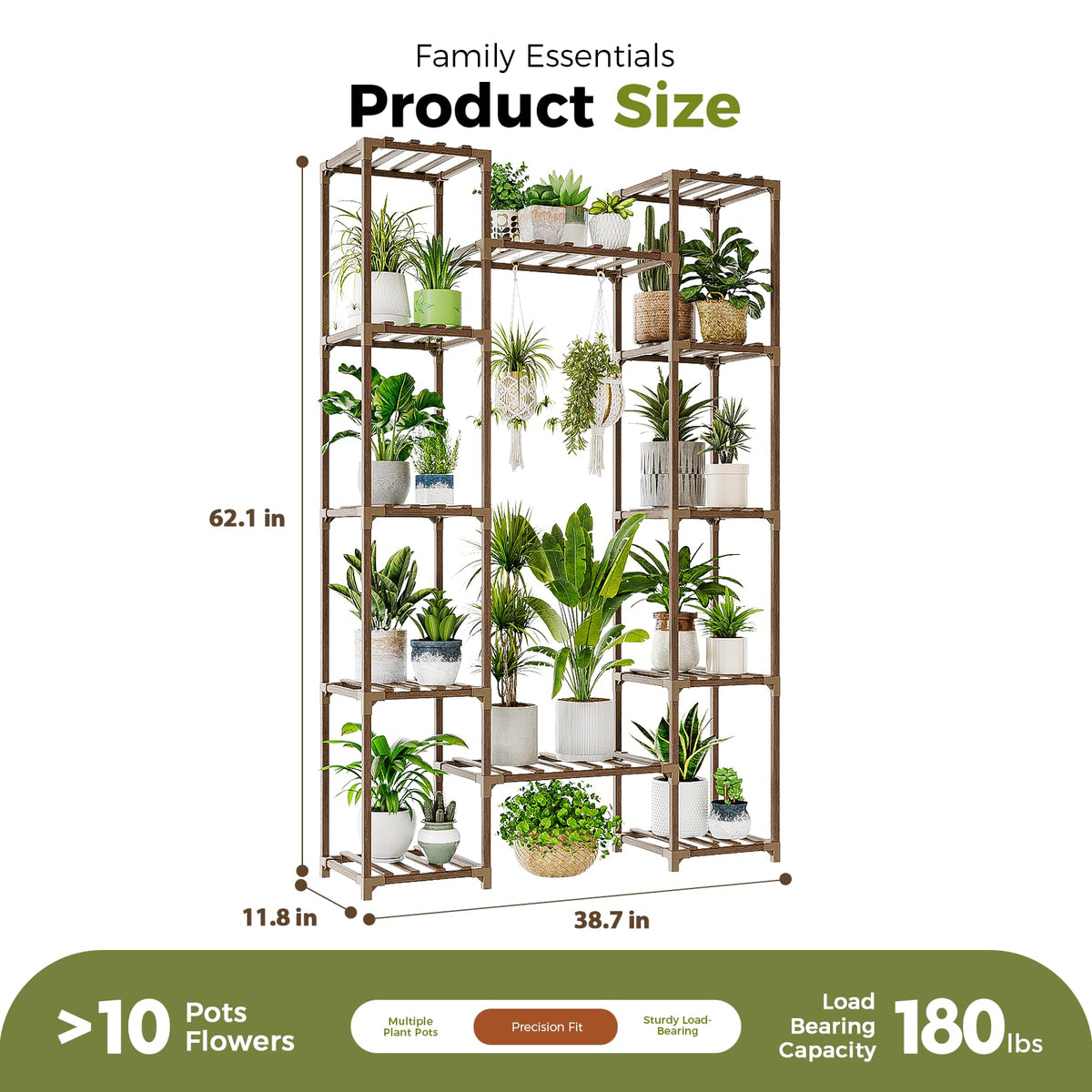 Bamworld carbonized eucalyptus wood resists moisture for longer lasting plant display.