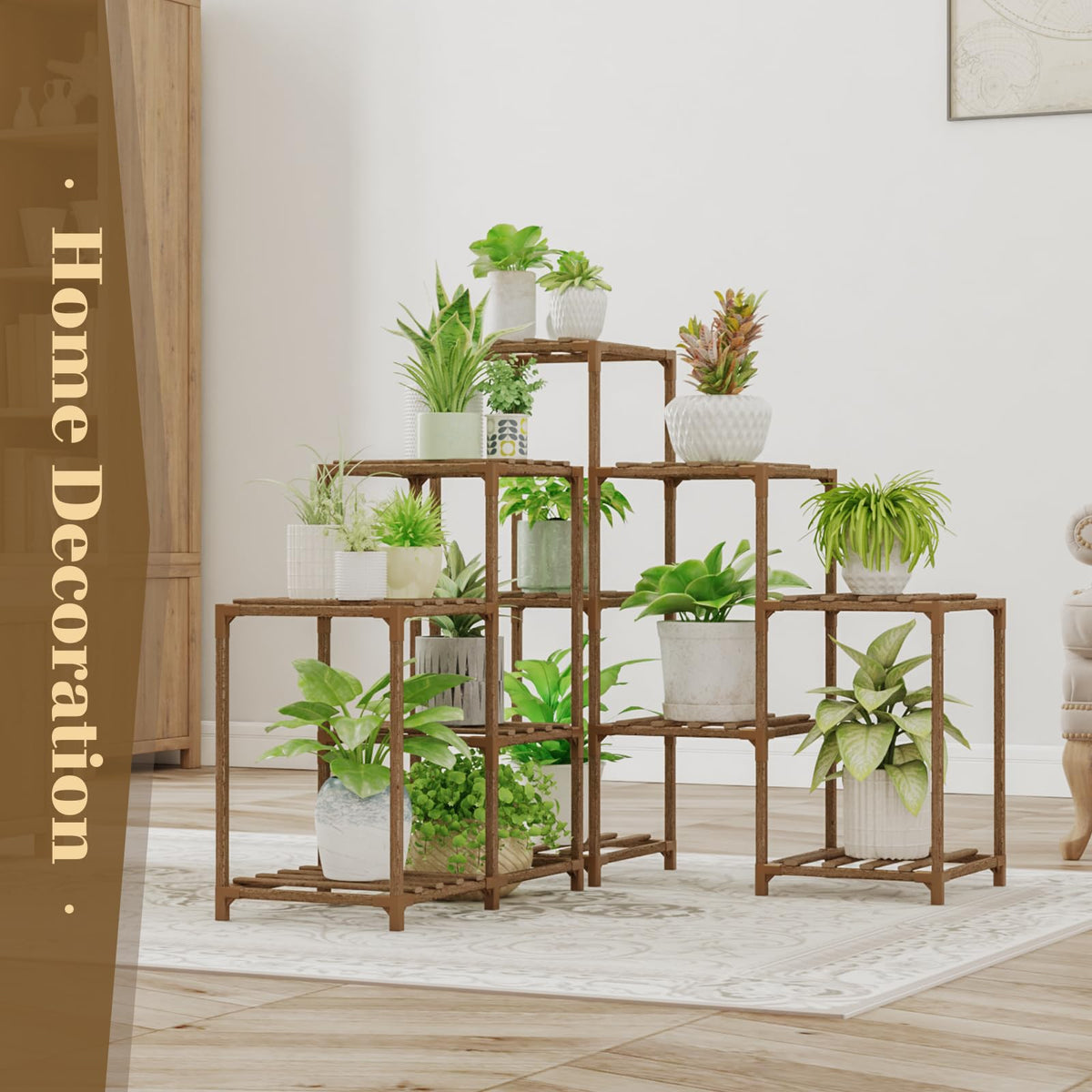 Bamworld outdoor-ready stand on a patio for easy garden organization.