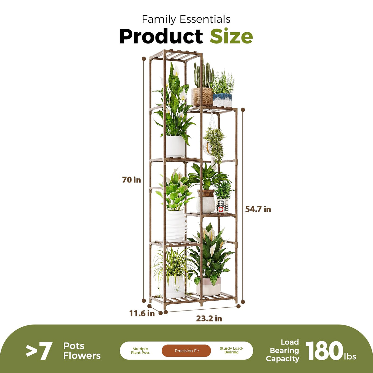Easy-assemble Bamworld 7-tier wood stand with included tools.