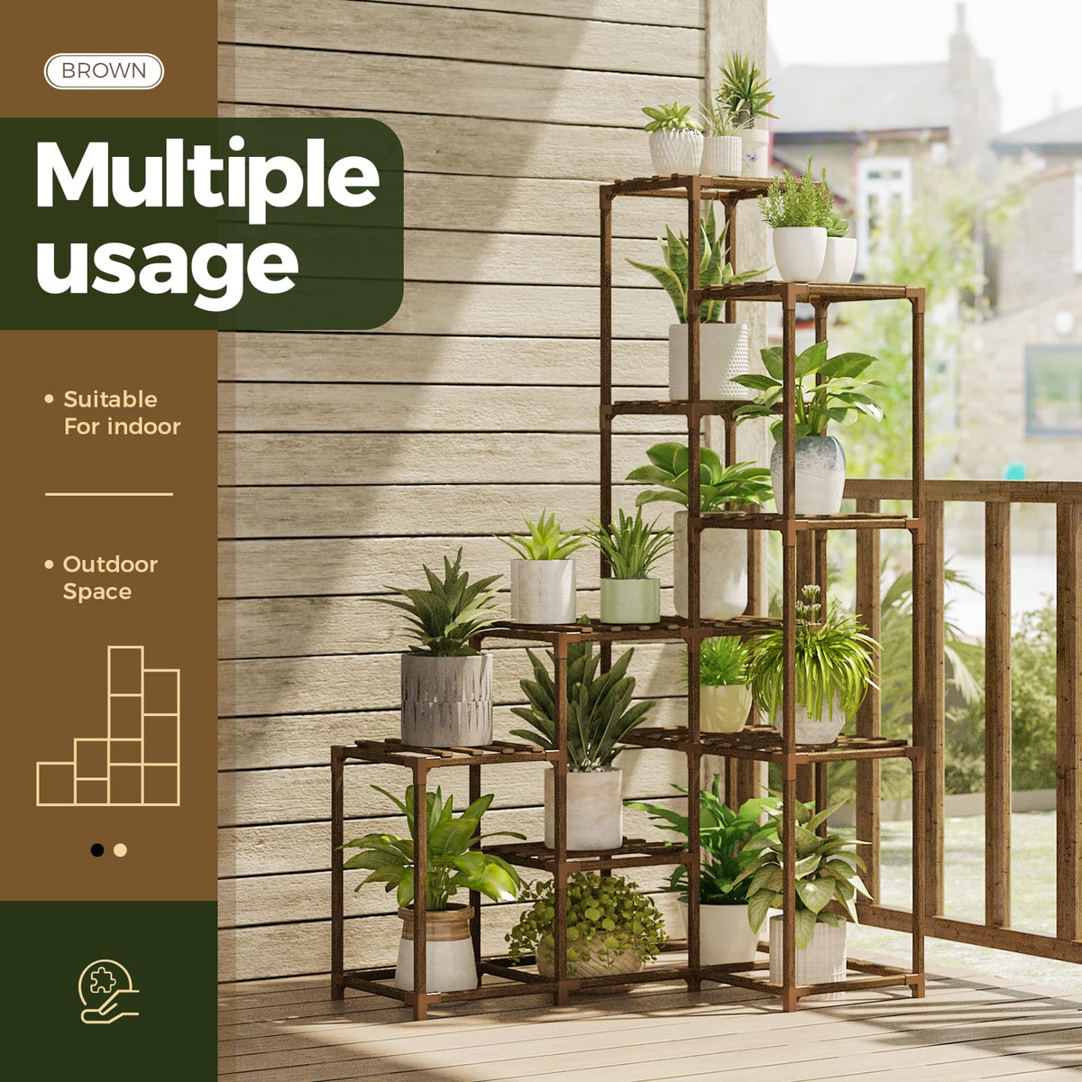 Bamworld carbonized eucalyptus wood finish highlights durable, weather-resistant design.