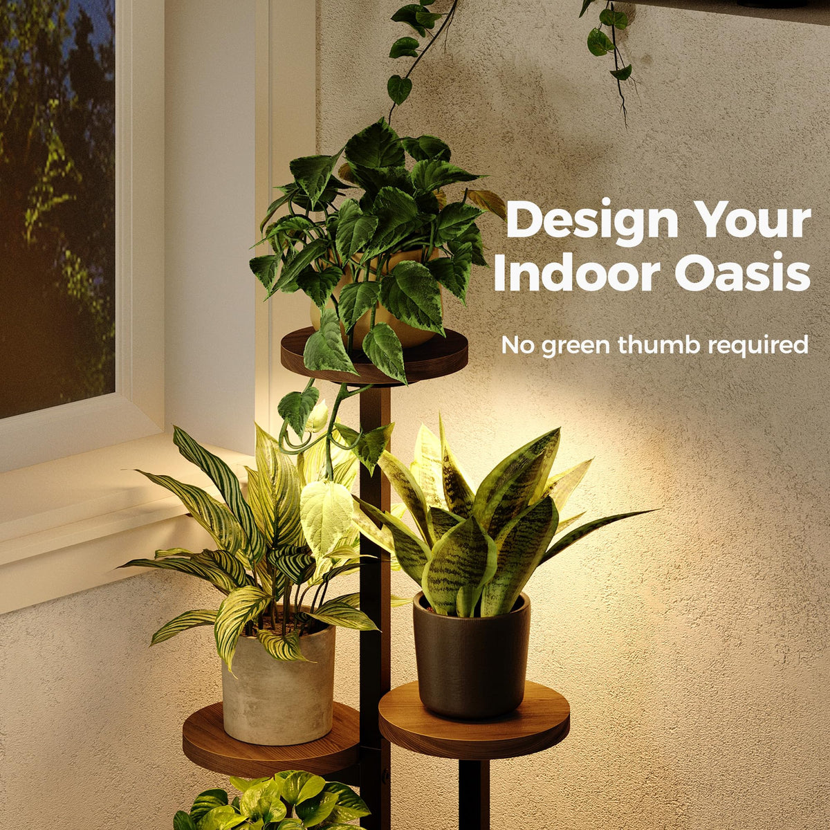 Bamworld plant stand in a modern living room as stylish decor