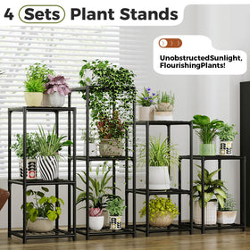 Bamworld Plant Stands outdoor metal holders resist weather for longevity.