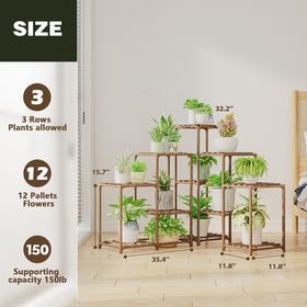 Bamworld plants on a stand enhances a cozy living room corner.