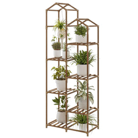 Bamworld roof-shaped stand offers space-saving plant display for living rooms