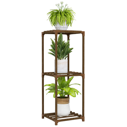 Bamworld 3-tier corner plant stand saving space in a compact room.