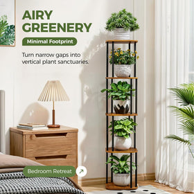 Bamworld tall plant stand heavy-duty iron tubes deliver solid stability.