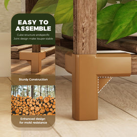 Bamworld tall plant stand emphasizes large capacity for ten pots