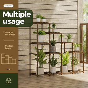 Bamworld tall plant stand made from premium wood construction