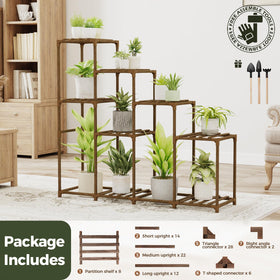 Bamworld tall plant stand triangle-stable design on diverse surfaces