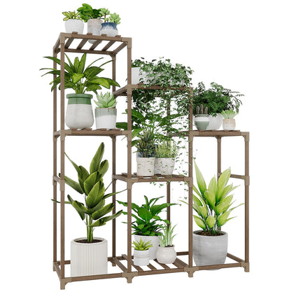 Bamworld tall plant stand with five tiers for organized indoor display.