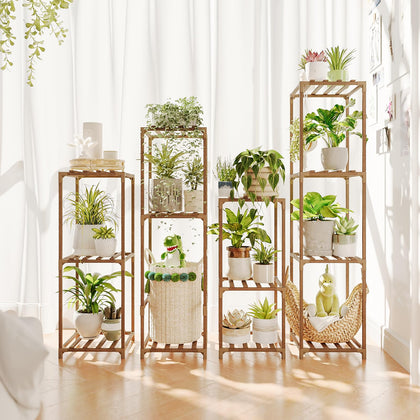 Bamworld tall plant stands four-set indoor display option.