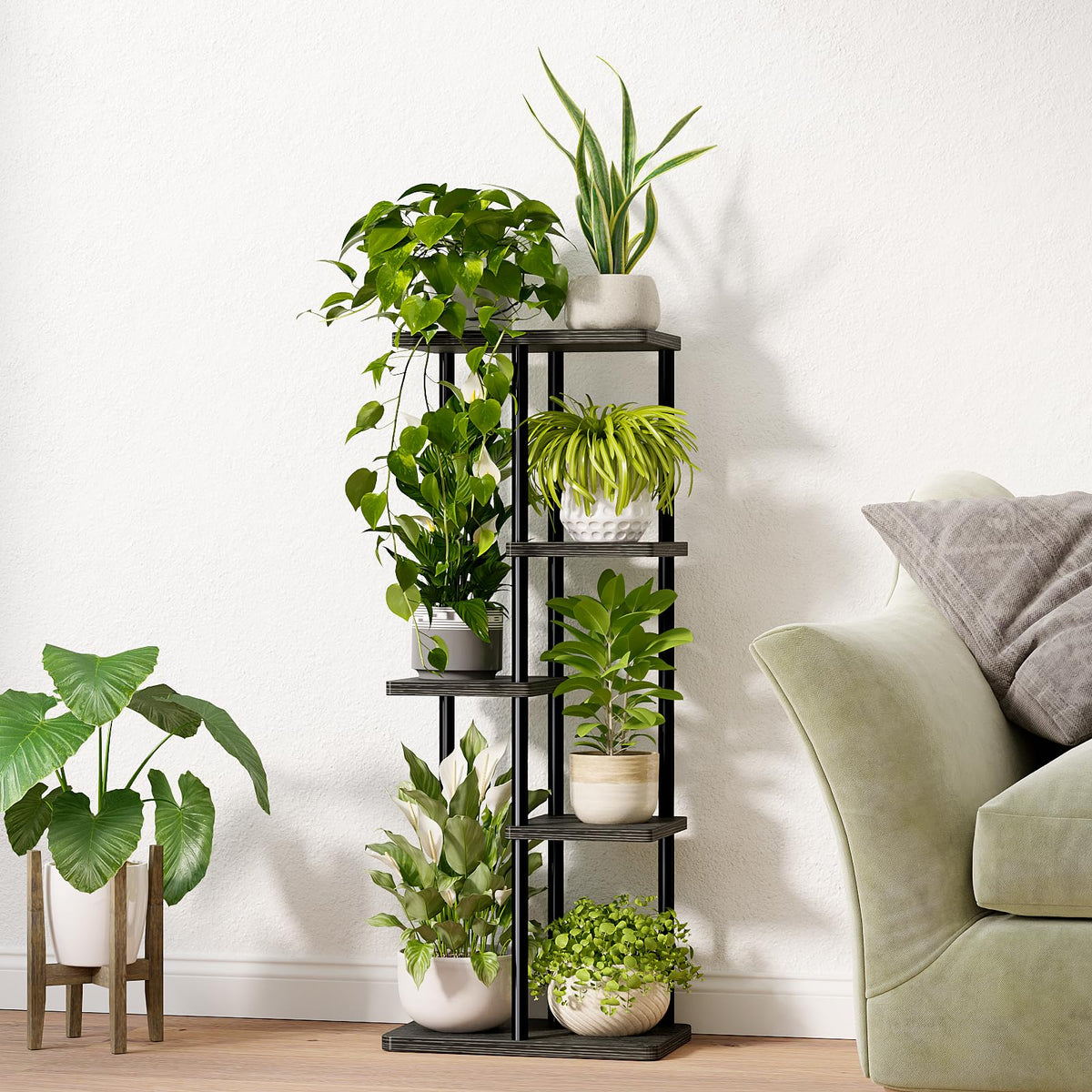 Bamworld tiered flower pot stand organizes herbs and small plants neatly
