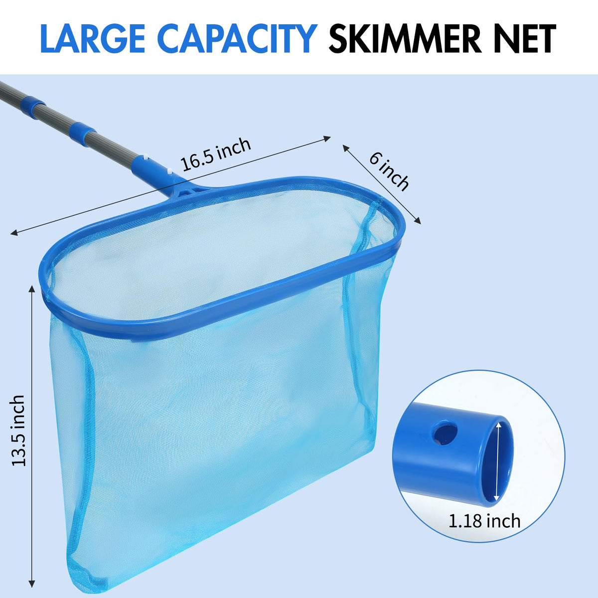 Banax Extra Large Pool Skimmer net, ultra fine mesh catches pollen and leaves.