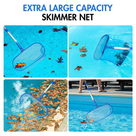 Banax Extra Large Pool Skimmer pole compatibility, fits standard poles for easy setup.