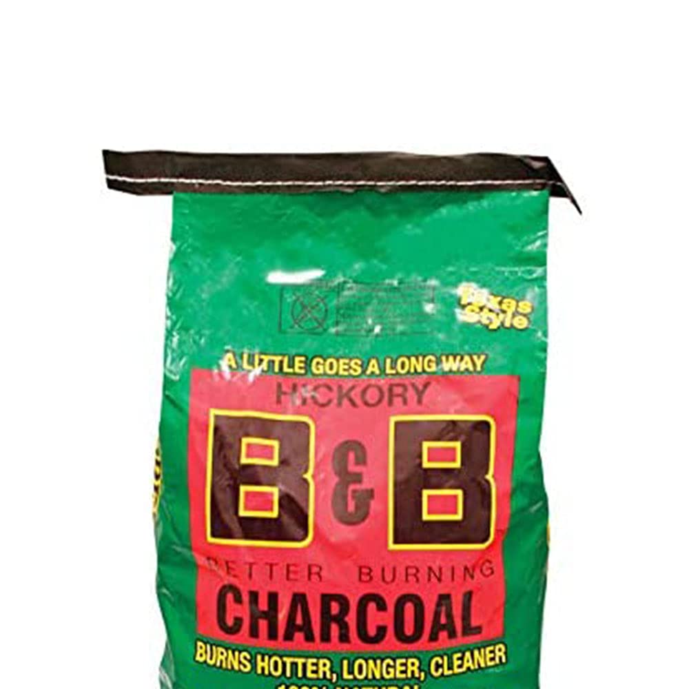 B&B Charcoal Hickory Lump for rich smoke aroma during cookouts.