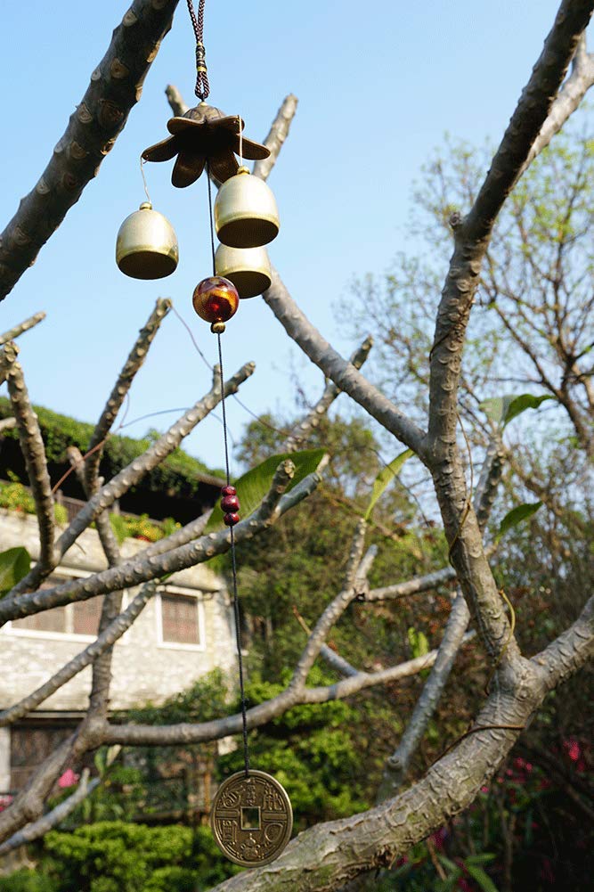 Banfeng three bells lucky wind chimes with zinc alloy finish, durable outdoors.