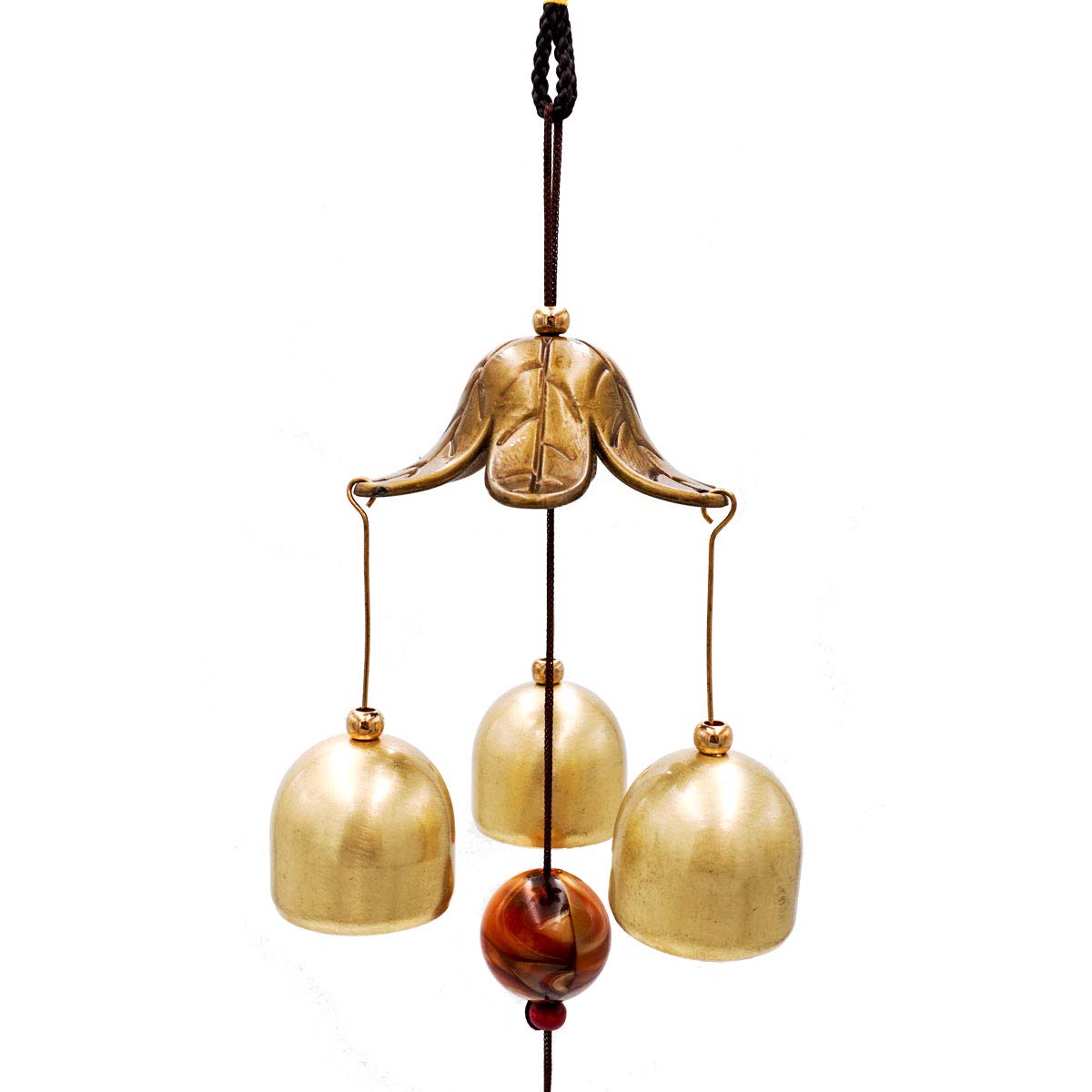 Banfeng three bells lucky wind chimes in a patio scene, adding gentle movement and sound.