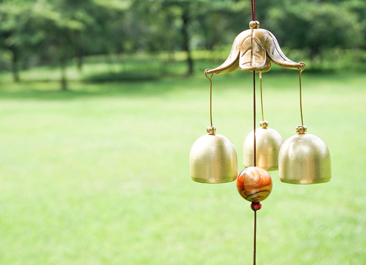 Banfeng three bells lucky wind chimes in feng shui setup, inviting positive energy.