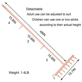 BangBangDa three-section handle assembly with screw included for quick setup