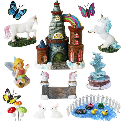 BangBangDa unicorn figurines brighten a fairy garden with whimsy