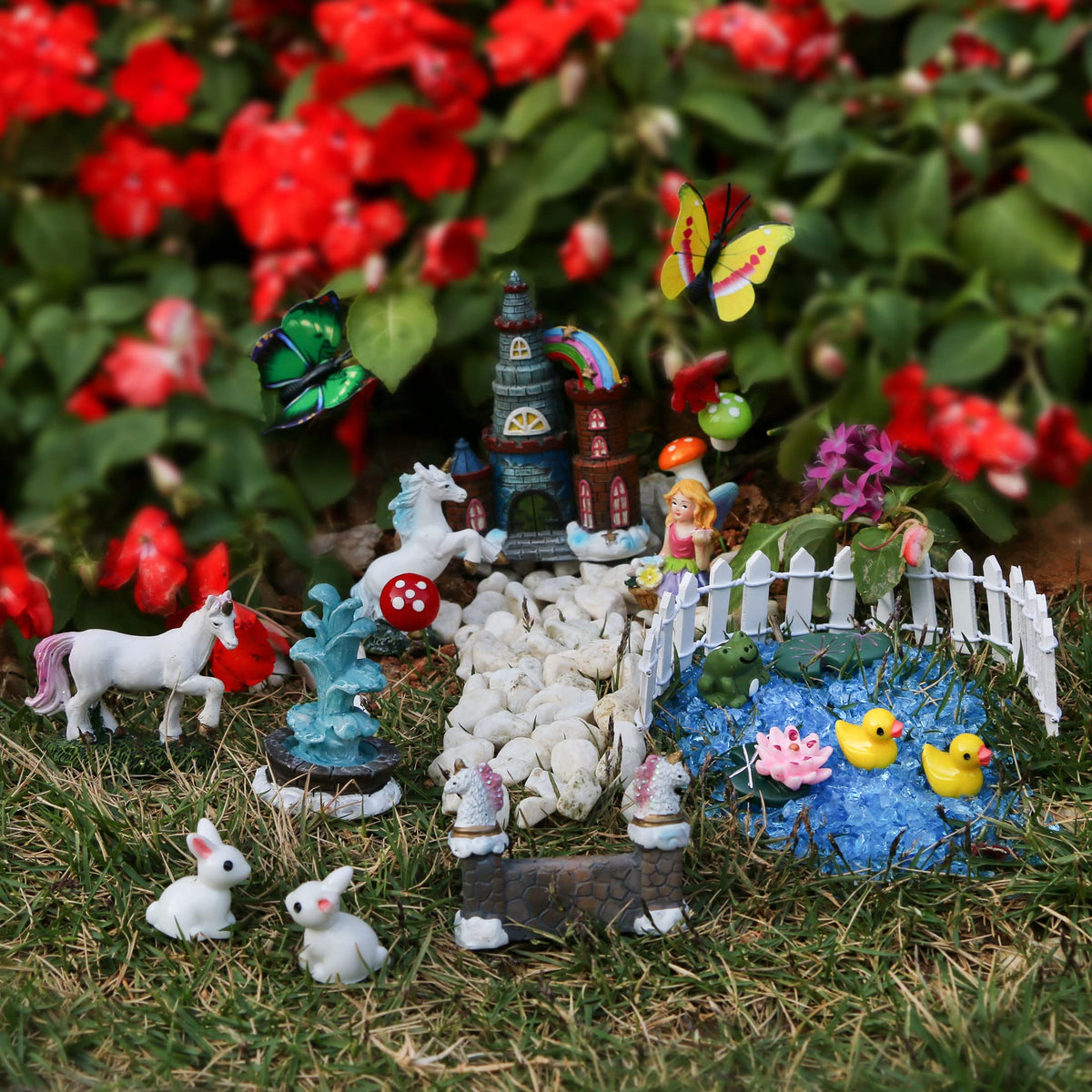 BangBangDa miniature castle fountain scene enhances storytelling
