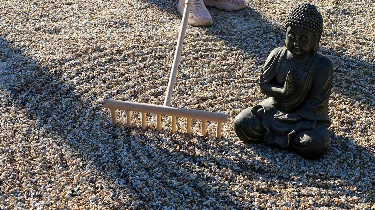 BangBangDa zen rake with 8 tines and beech wood for durable outdoor use