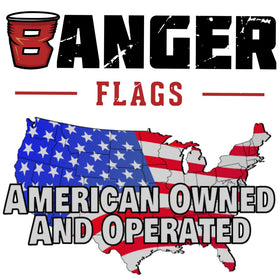 Banger Flags LGBT flag with single-sided vivid print and fade resistance.