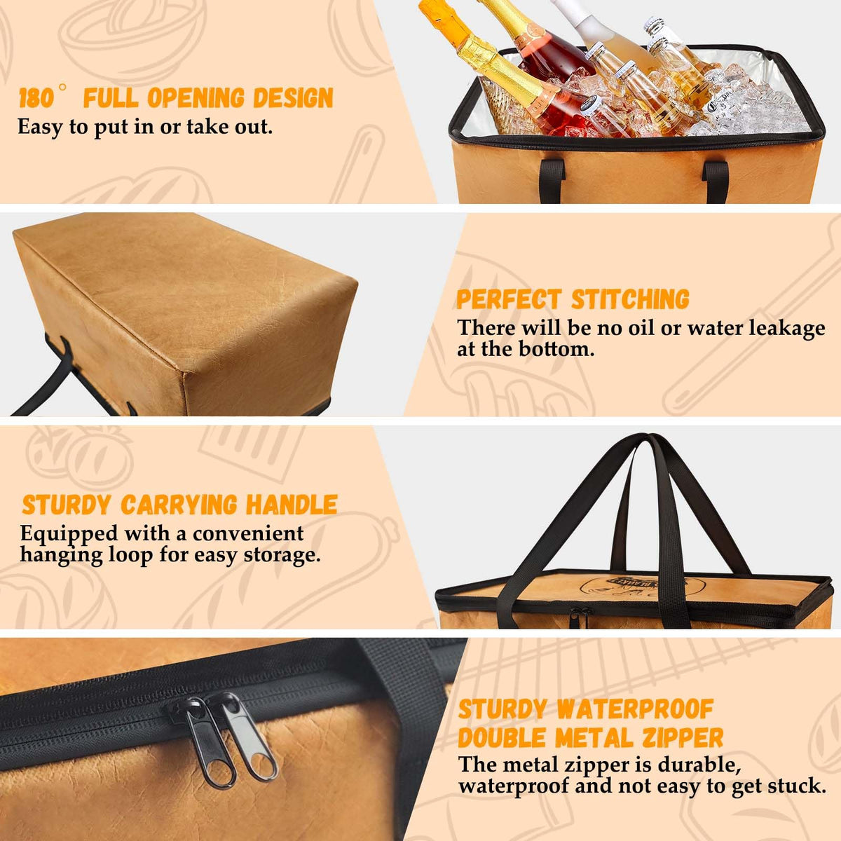 BANGIE BBQ Blanket durable zipper ensures secure storage after cooking.