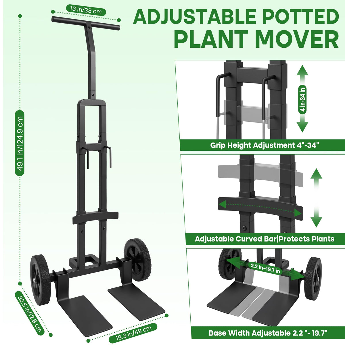 BANKQF adjustable clamp arms fit pots from 4 to 34 inches tall