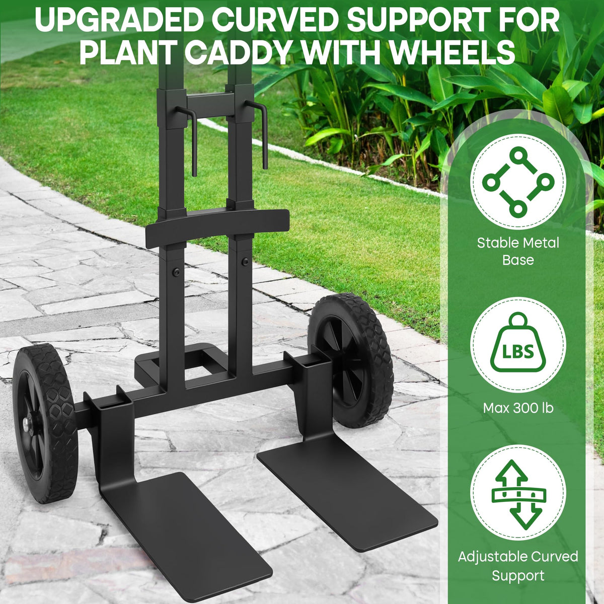 BANKQF curved-support highlights compatibility with round, oval, and square pots