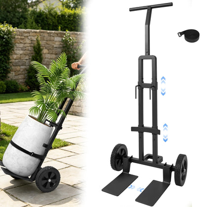 BANKQF heavy duty plant caddy wheels with curved support for various pot shapes