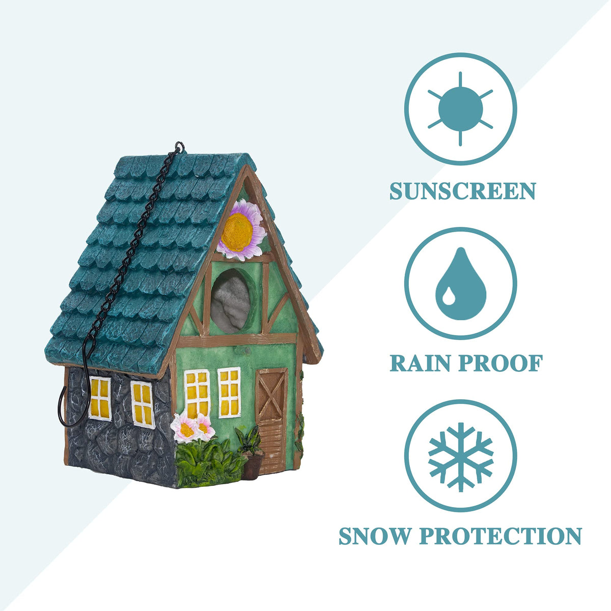 Banllis art and craft design bird house adds color and charm to the yard