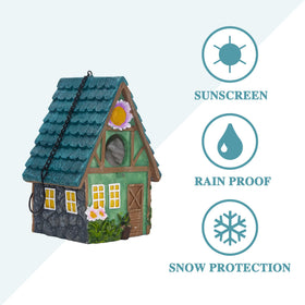 Banllis art and craft design bird house adds color and charm to the yard