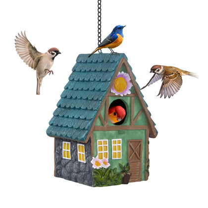 Banllis bird house for outdoor hanging with a durable resin build, ideal for nesting birds