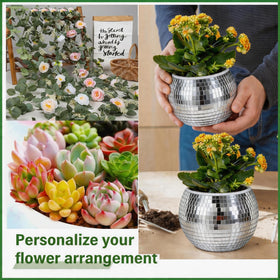 BAOBYAO disco ball planter on tabletop display for elegant home decor