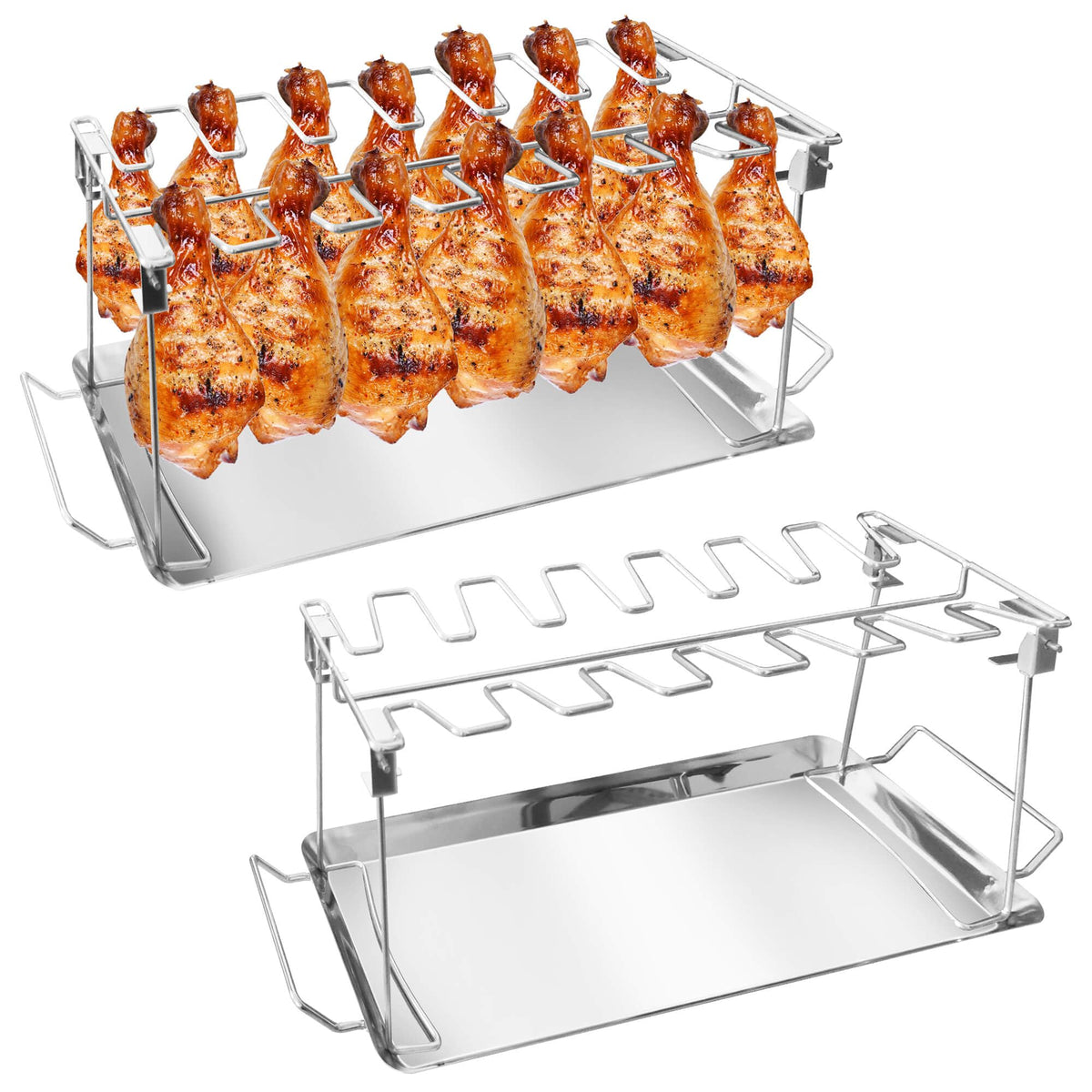 BaokiTook drumstick holder 2-sets showing 28-leg capacity for barbecue