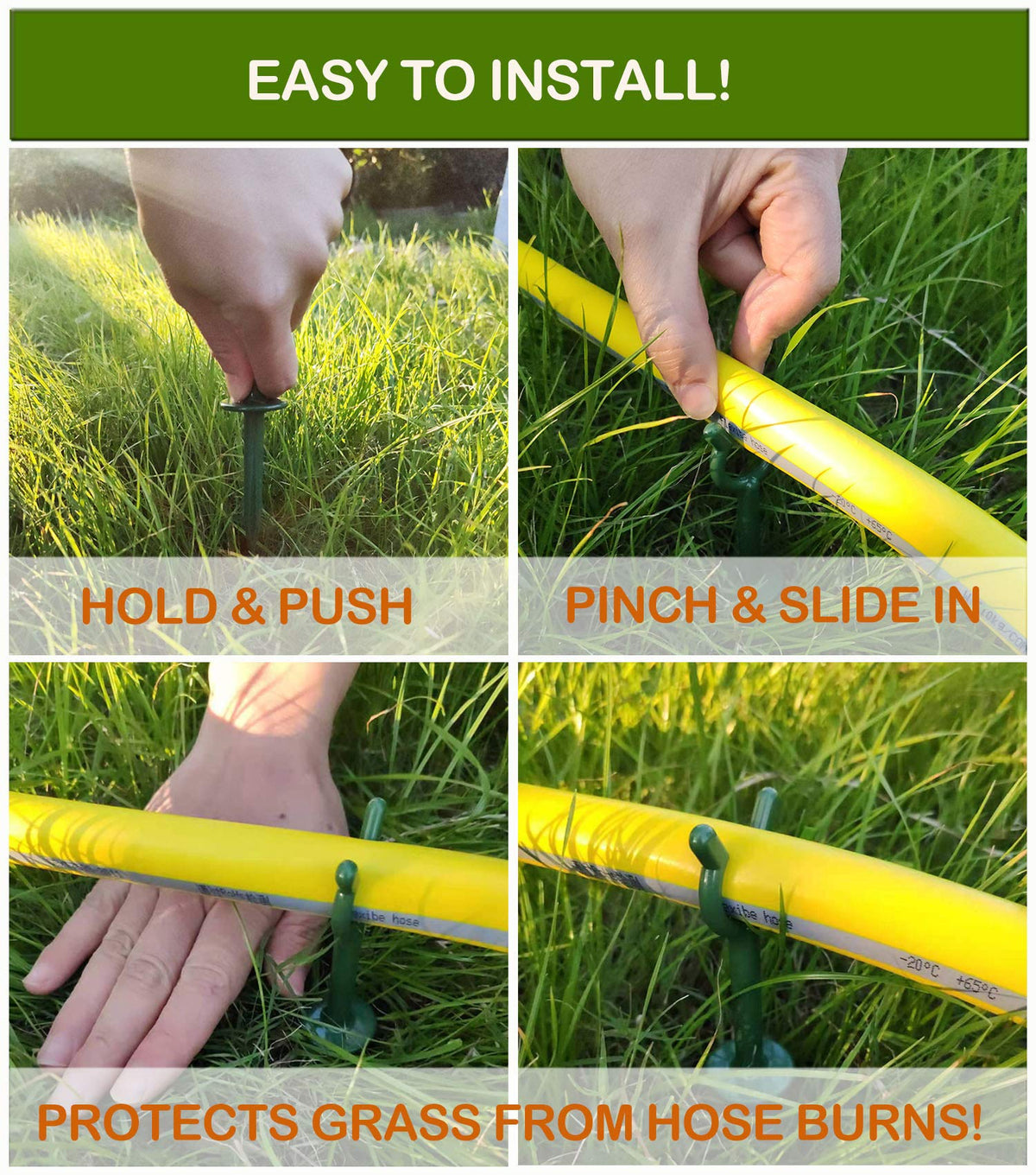 BAOLONG hose stake snap design grips 5/8 inch hoses securely