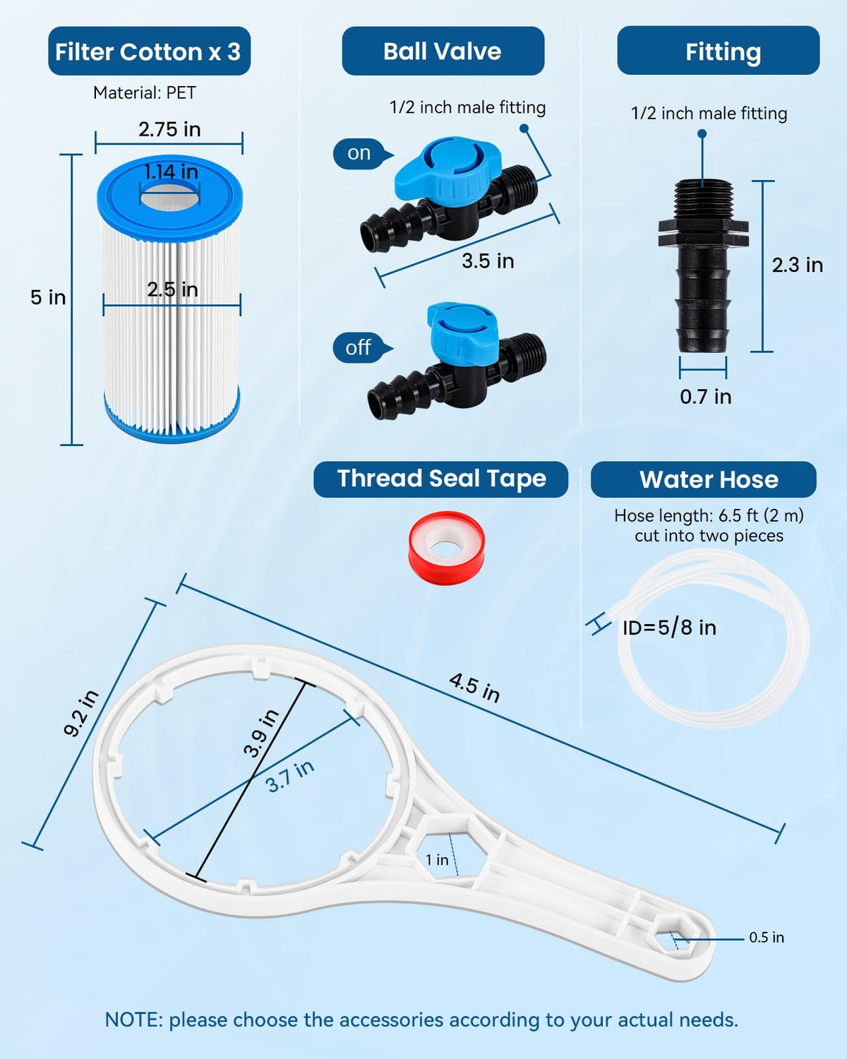 BAOSHISHAN ball valve included for precise flow control during setup