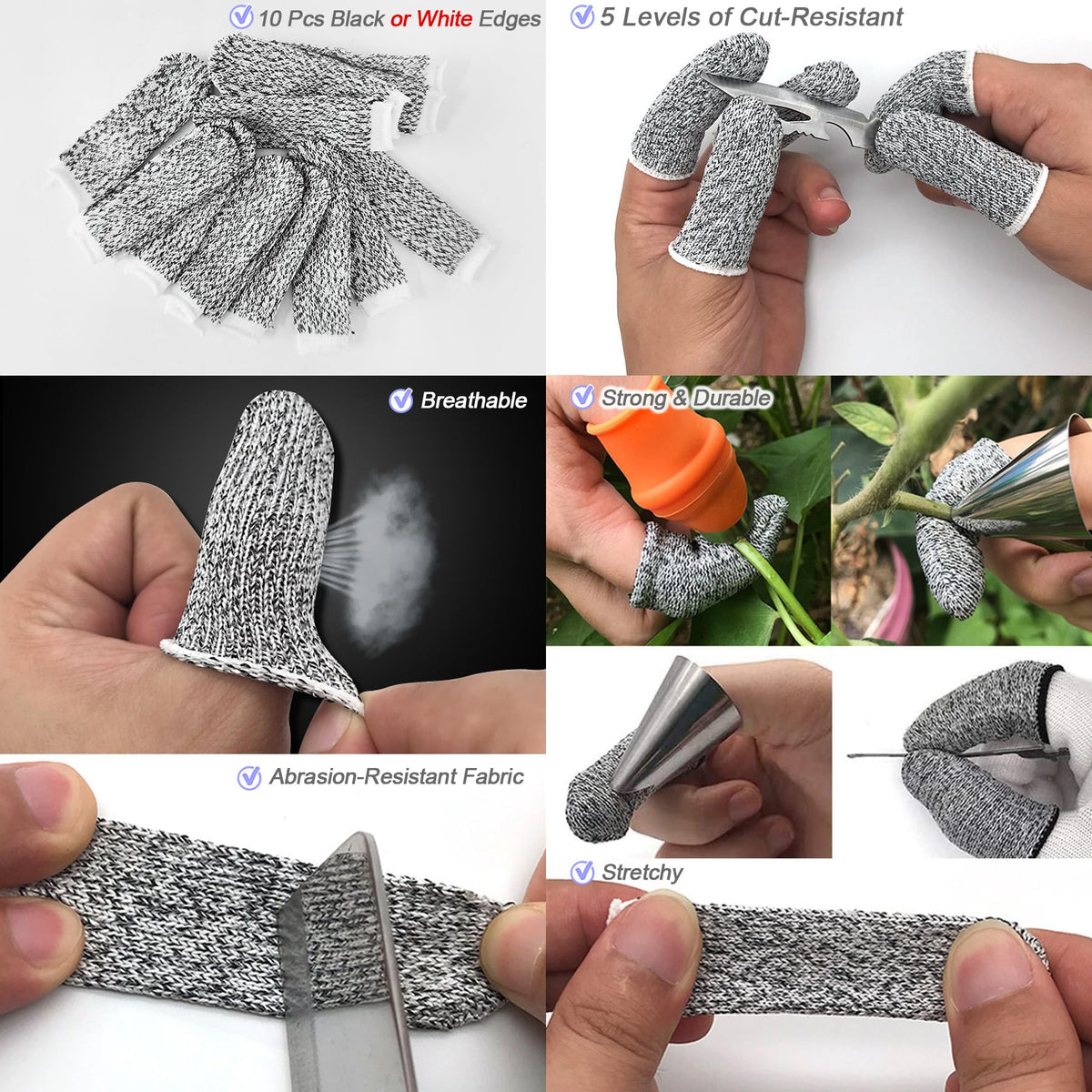 Baoton gel finger cots cushion and protect dry or cracked fingers while gardening